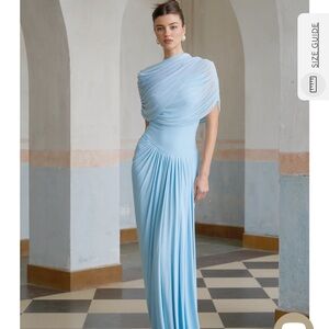 NWT: Miss Roiser Catherine Powder Blue Asymmetrical Maxi Dress